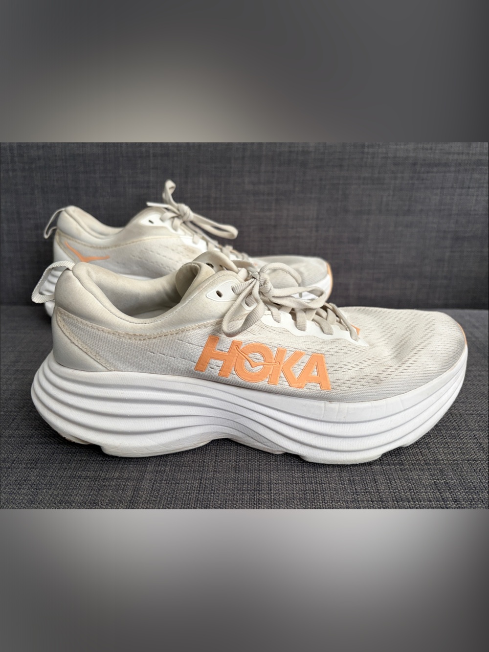 Hoka Women's Bondi 8 Running Shoes Harbor Mist/Lunar Rock, Size 9B